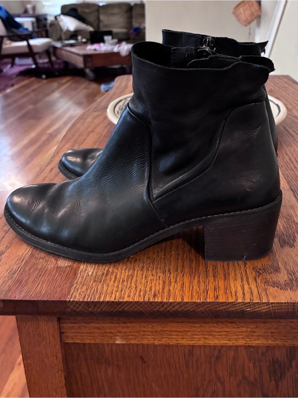 Paul Green Suzette Black Leather Ankle Boots Size 7 $485 Retail